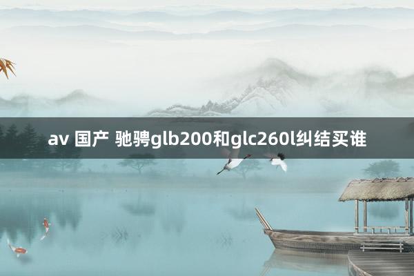 av 国产 驰骋glb200和glc260l纠结买谁